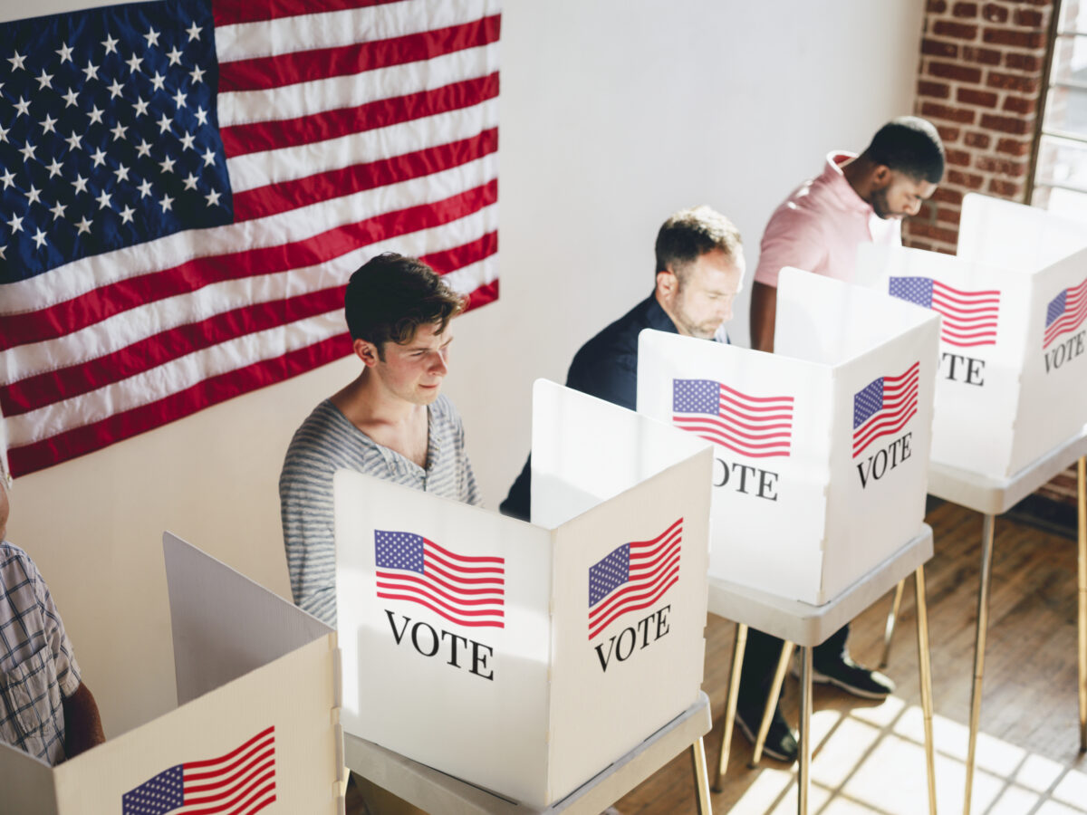 American at a polling booth